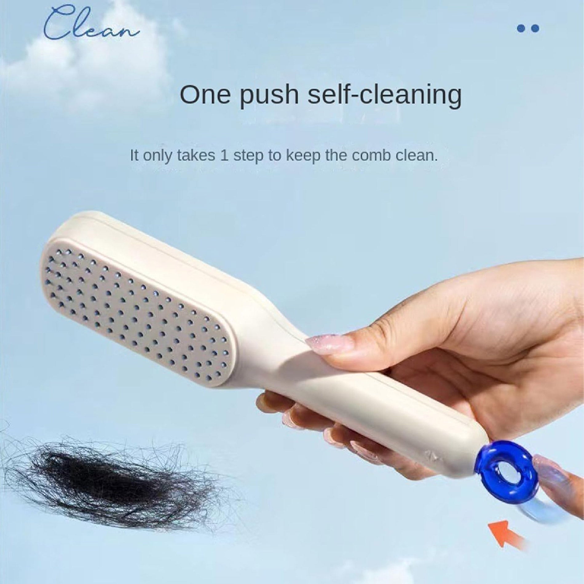 Cepillo Retráctil Peine Autolimpiante